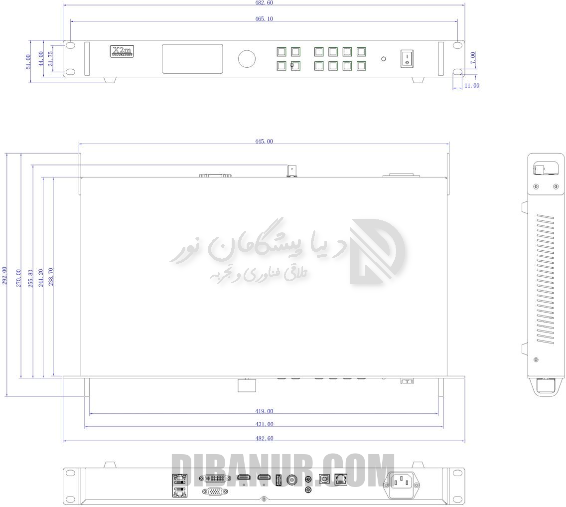 ابعاد مرجع Colorlight X2M
