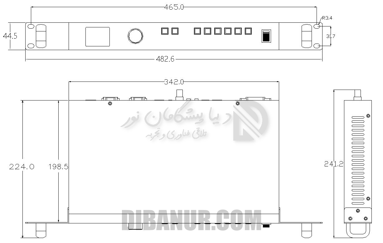ابعاد فیزیکی ویدیو پروسسور Linsn X100 | Linsn X100 | Dibanur دیبانور