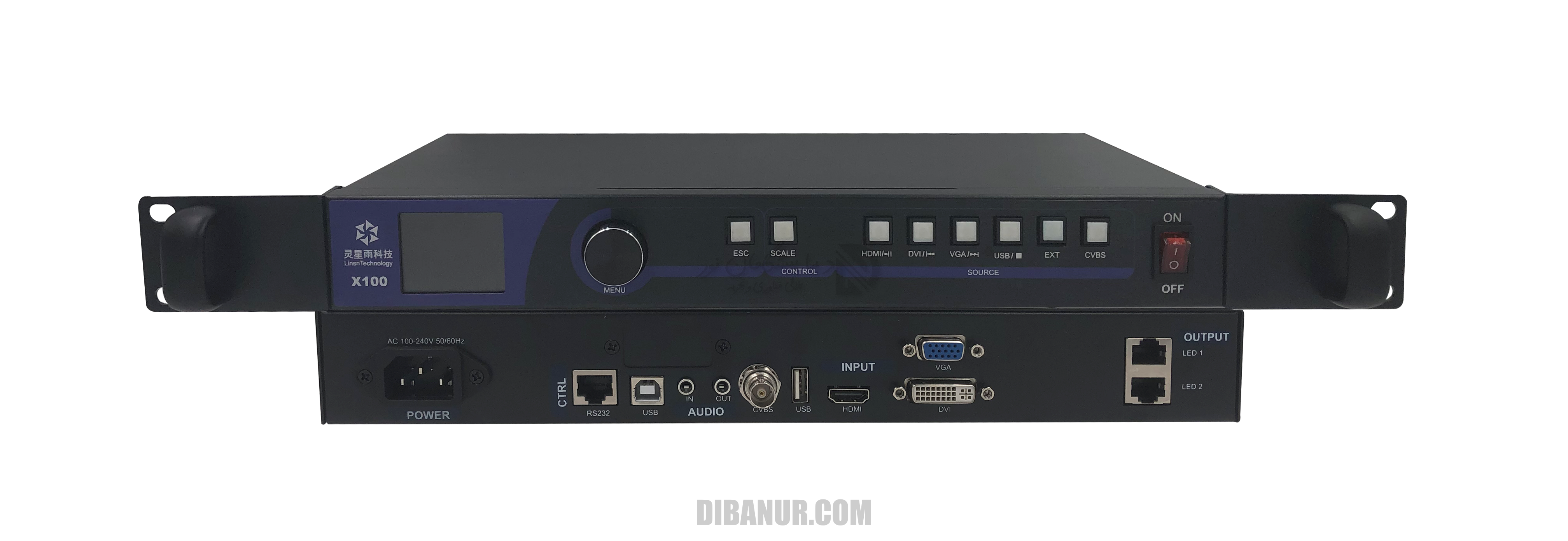 پنل جلویی و کلیدهای کنترل ویدیو پروسسور Linsn X100 | Linsn X100 | Dibanur دیبانور